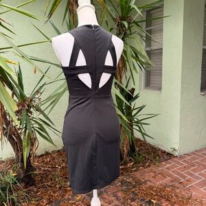 Black Dress Back Cut Out Shapes Dress